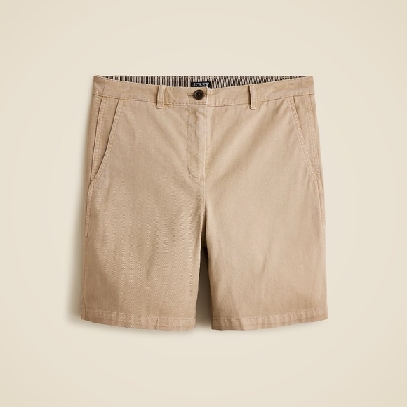 NWT!! J. CREW 7” Heritage Chino Shorts Solid Light Khaki Tan Preppy Size 4 - Picture 1 of 13